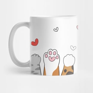 cat paws cute heart Mug